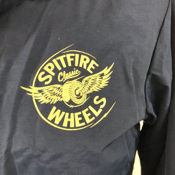 SPITFIRE WHEELS ~ MENS SMALL ~ NAVY BLUE BUTTON UP JACKET DRAWSTRING WAIST - Picture 4 of 8